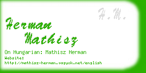 herman mathisz business card